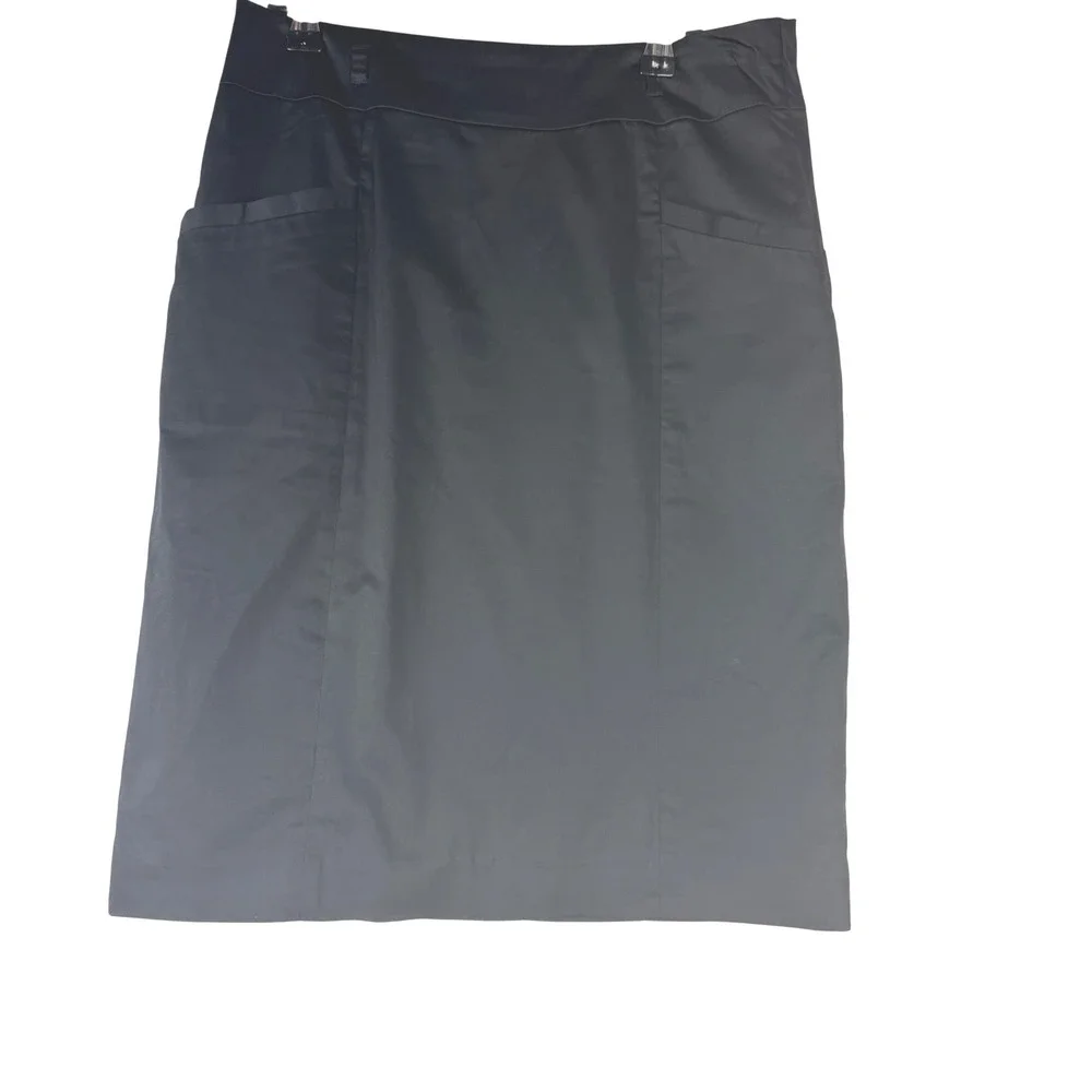 H&M Women Pencil Skirt Black 8/Medium Knee Length Office Workwear Pockets Zip‎